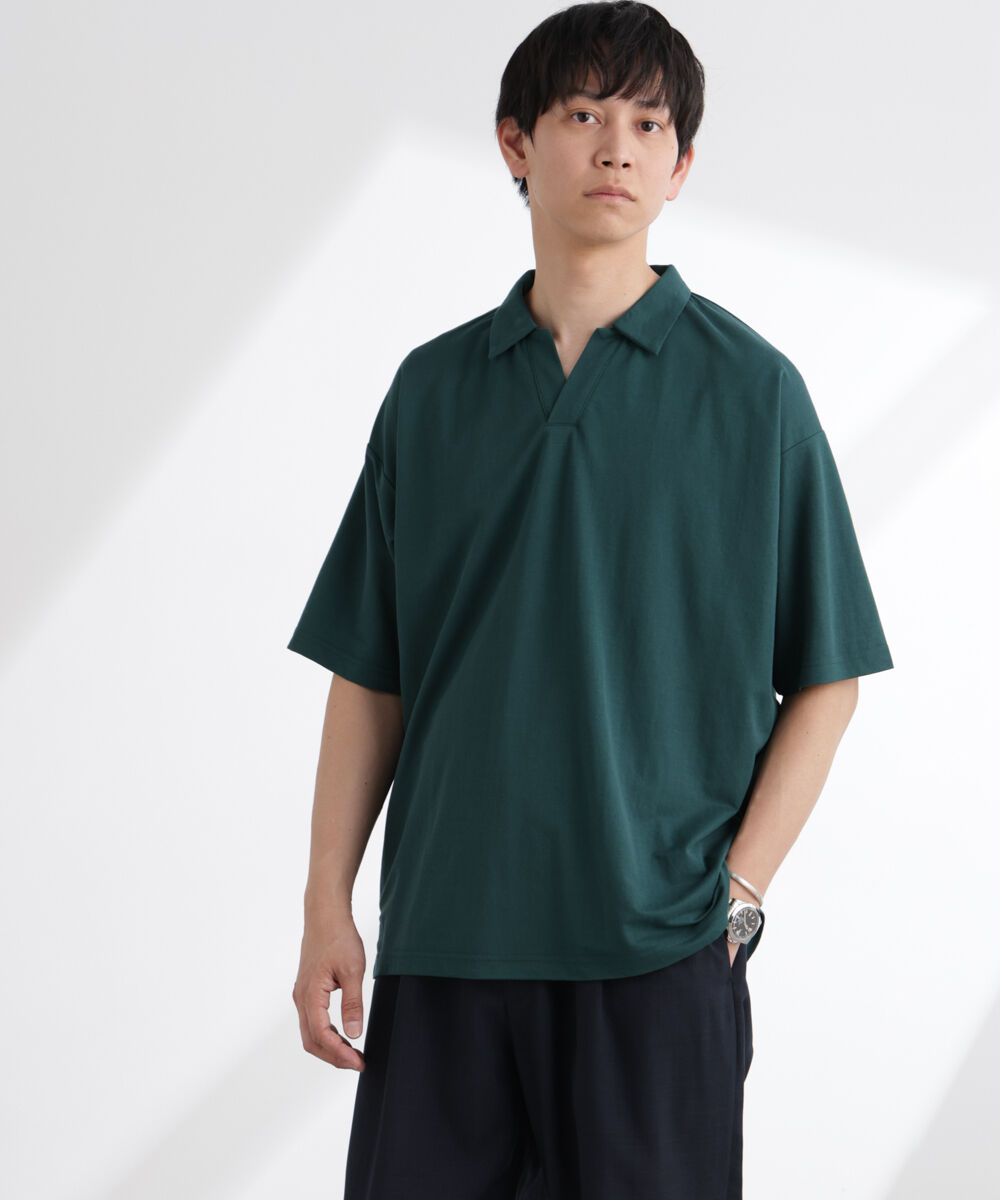 NANO universe「レーヨンナイロンポンチスキッパーシャツ 半袖」|Tシャツ・カットソー|