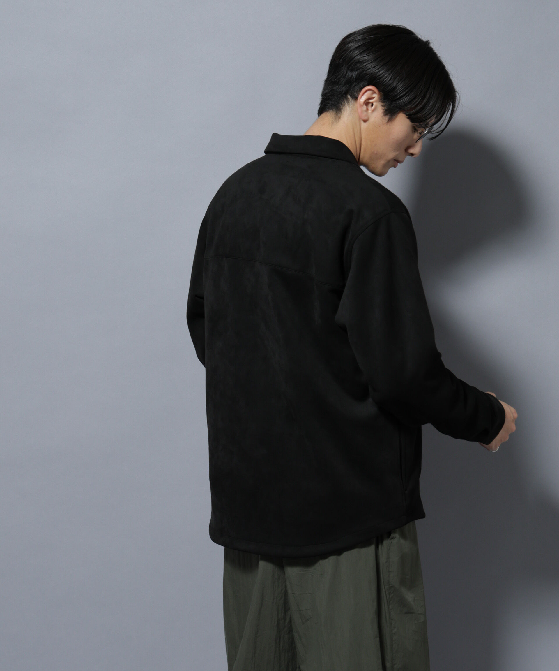 NANO universe「フェイクスエードシャツ 長袖」|シャツ・ブラウス|