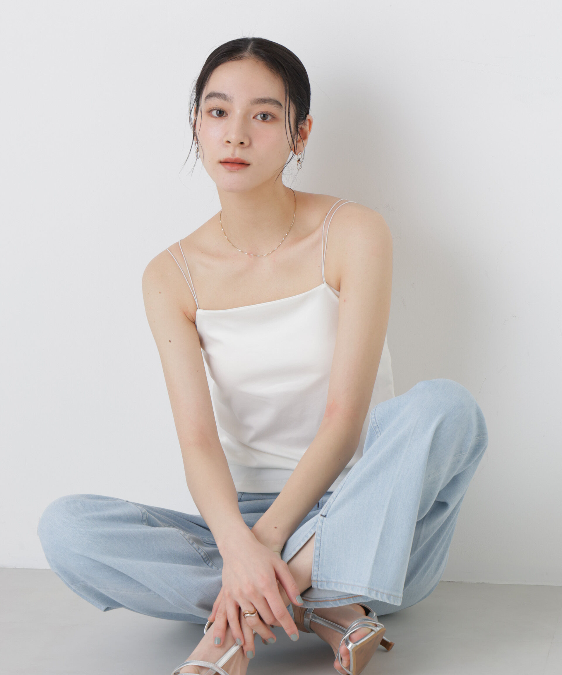 NANO universe「ストレッチポンチカップ付きベアトップキャミソール」|Tシャツ・カットソー|