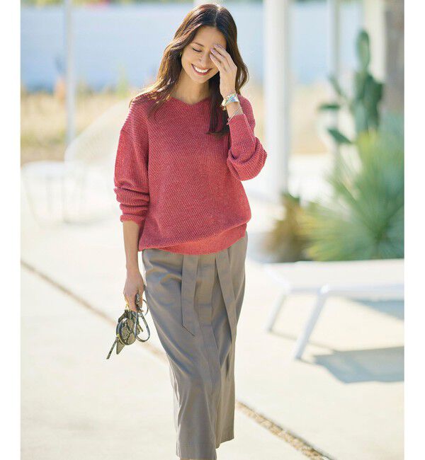 自由区「【カタログ掲載】ブラッシュドコットンサテンナロー スカート」|スカート|