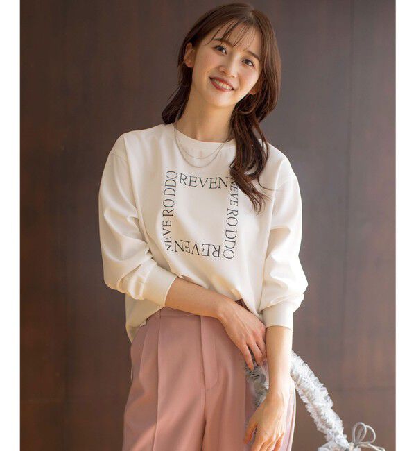 ANY SIS「【洗える】2wayストレッチジョーゼットロゴ ロンT」|Tシャツ・カットソー|