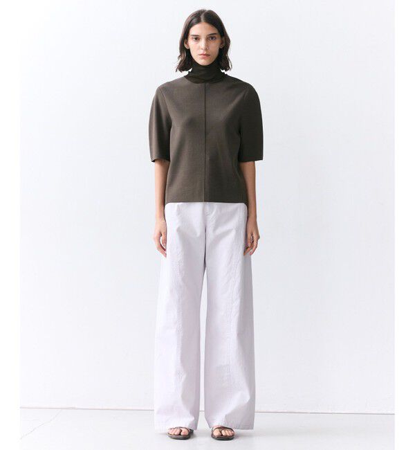 BEIGE,「【ロングセラー】LAURA / ストレッチショートスリーブニット」|ニット・セーター|