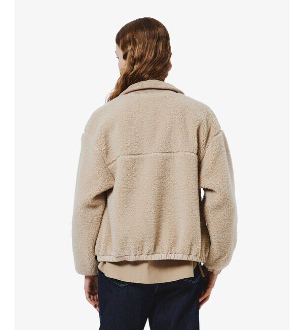 LACOSTE「リブニットスタンドカラーソフトボアジャケット / スタンドジップボアブルゾン」|ブルゾン・スタジャン|
