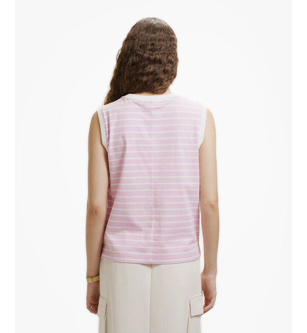 LACOSTE「ノースリーブボーダーTシャツ」|Tシャツ・カットソー|