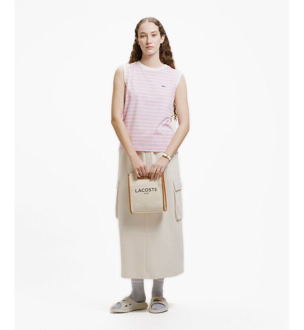 LACOSTE「ノースリーブボーダーTシャツ」|Tシャツ・カットソー|