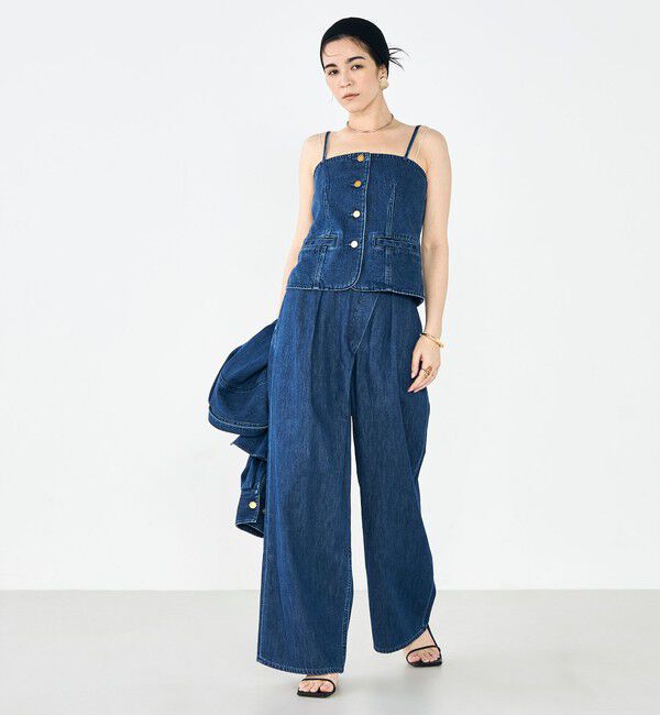 Rie Miller「【RM denim】リネン混ラップワイドパンツ」|その他|