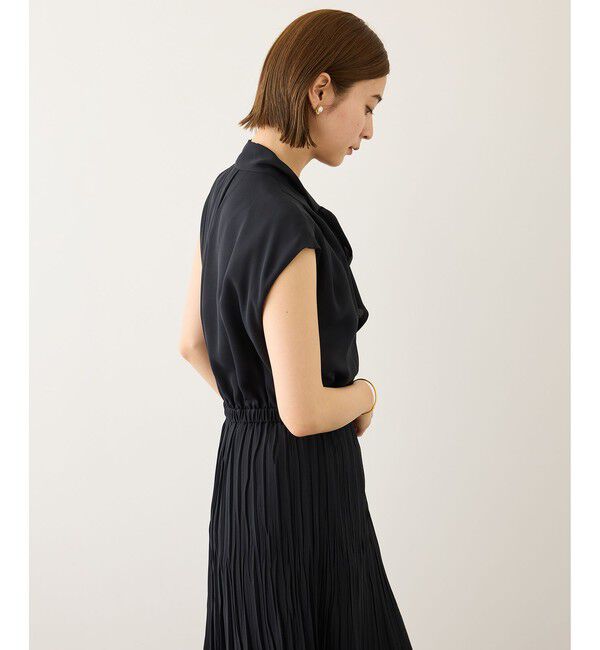 ROPE「ジョーゼットフレンチスリーブプリーツワンピース/26SS」|ワンピース|