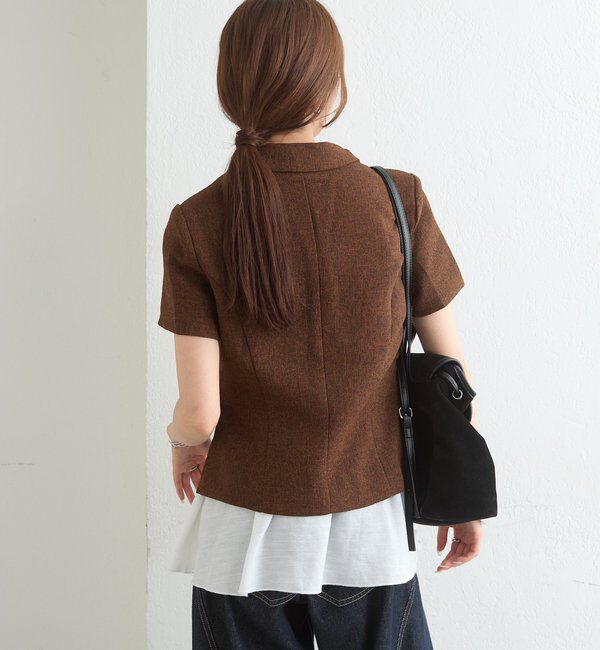  「【WEB限定】半袖ツイードシャツジャケット」|シャツ・ブラウス|