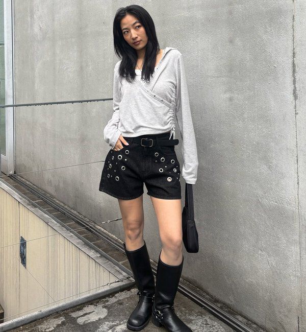  「アイレットデニムショートパンツ」|デニム|