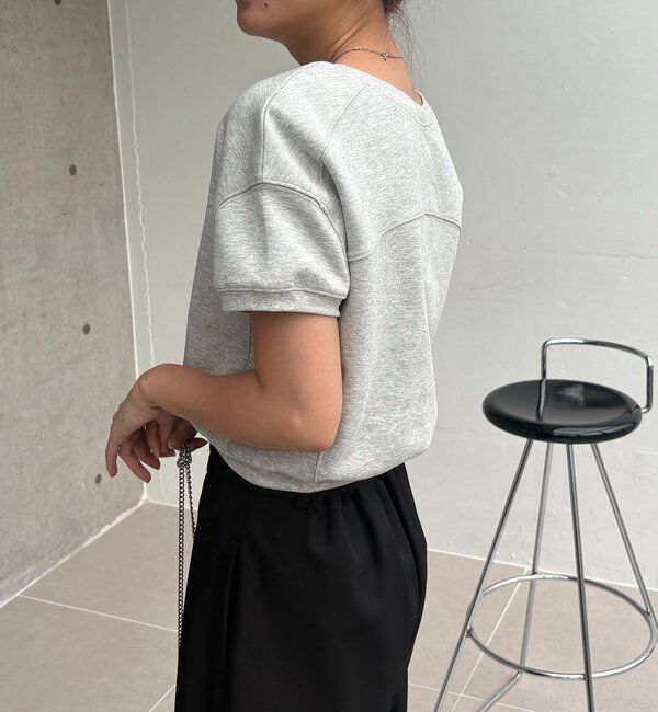  「ラウンド切替クロップT」|Tシャツ・カットソー|