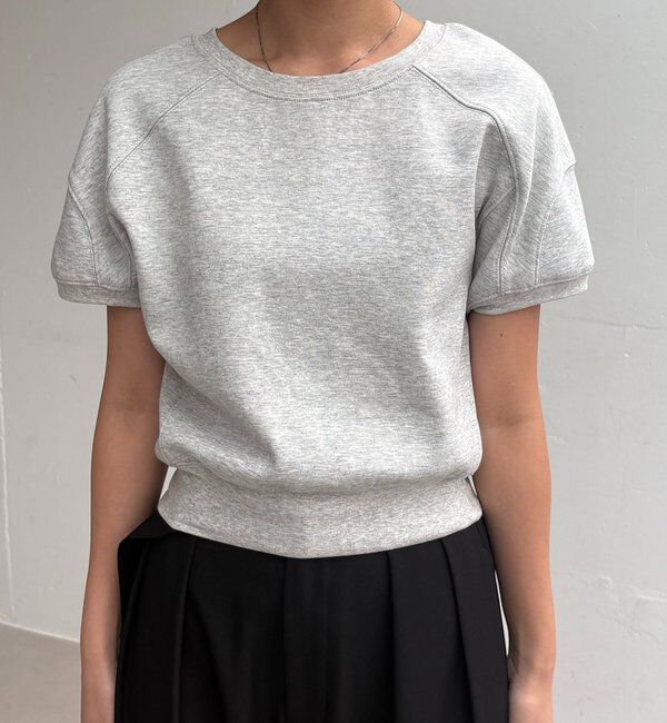  「ラウンド切替クロップT」|Tシャツ・カットソー|