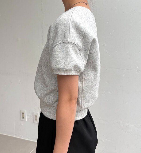 「ラウンド切替クロップT」|Tシャツ・カットソー|