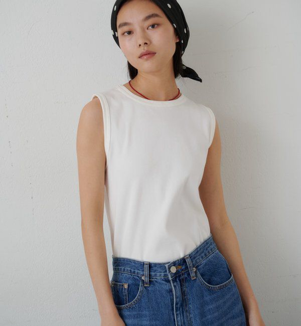  「【5色展開】リブコンパクトノースリーブ」|Tシャツ・カットソー|