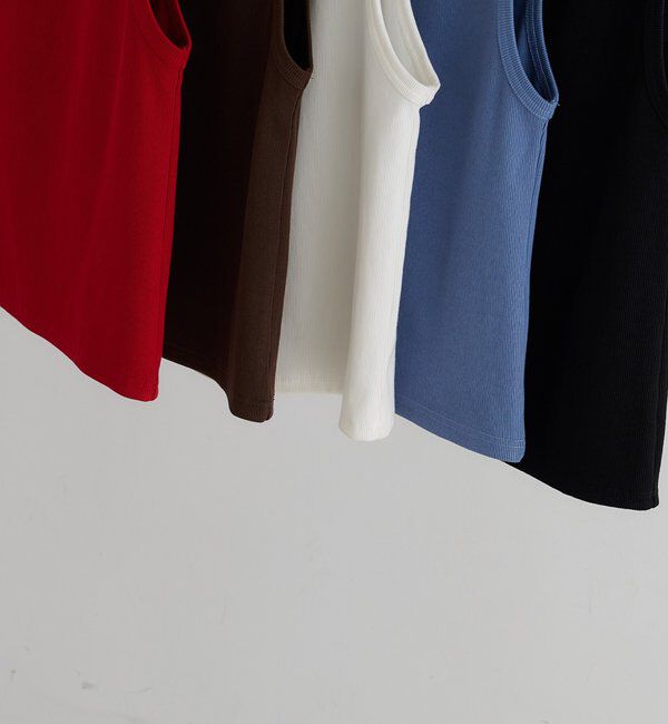  「【5色展開】リブコンパクトノースリーブ」|Tシャツ・カットソー|