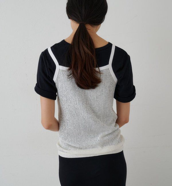  「ドライタッチT＆レースキャミSET」|Tシャツ・カットソー|