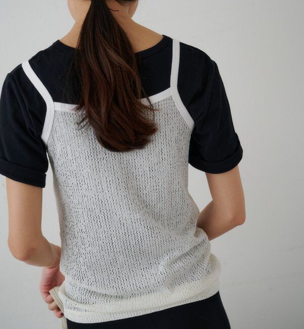  「ドライタッチT＆レースキャミSET」|Tシャツ・カットソー|