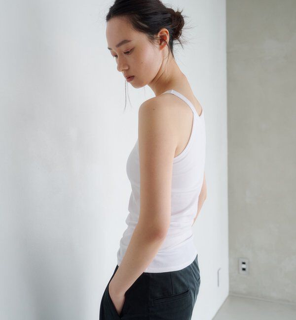  「カップ付アメスリリブタンクトップ」|キャミソール|