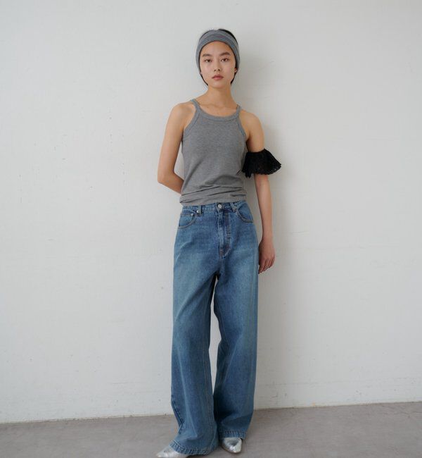  「カップ付アメスリリブタンクトップ」|キャミソール|