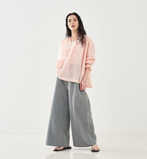 collex「リネンコットンギャザーブラウス」|シャツ・ブラウス|
