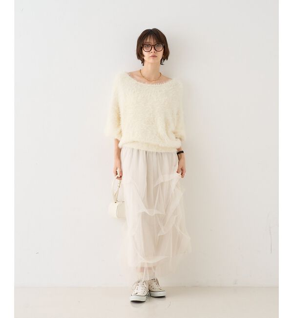 Rouge vif「【人気追加2026AW】3wayルーズラメニット/オフショルダー/ワンショルダー」|ニット・セーター|