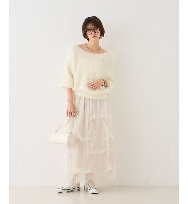 Rouge vif「【人気追加2026AW】3wayルーズラメニット/オフショルダー/ワンショルダー」|ニット・セーター|