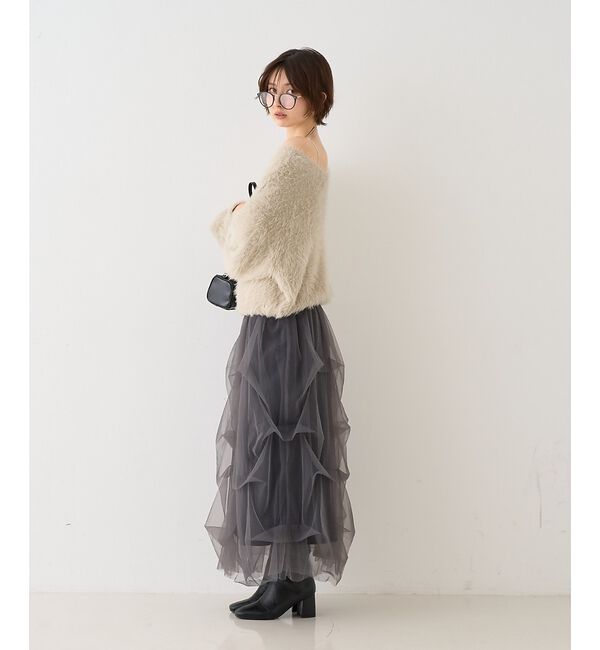 Rouge vif「【人気追加2026AW】3wayルーズラメニット/オフショルダー/ワンショルダー」|ニット・セーター|