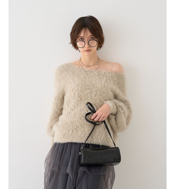 Rouge vif「【人気追加2026AW】3wayルーズラメニット/オフショルダー/ワンショルダー」|ニット・セーター|