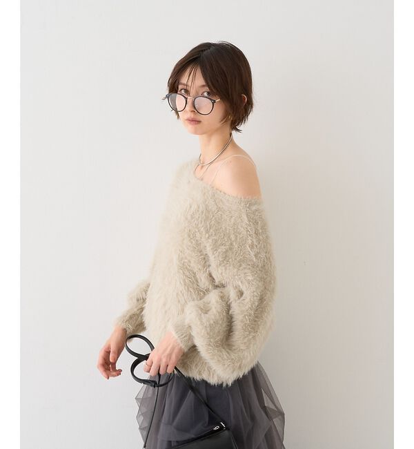 Rouge vif「【人気追加2026AW】3wayルーズラメニット/オフショルダー/ワンショルダー」|ニット・セーター|