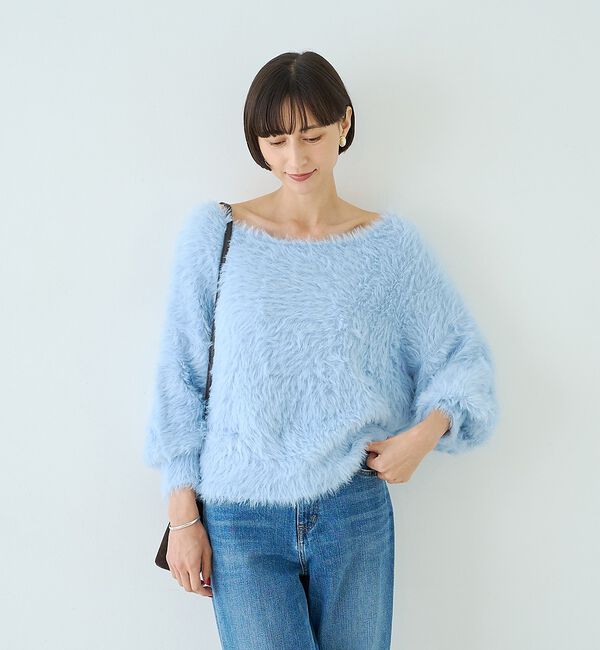 Rouge vif「【人気追加2026AW】3wayルーズラメニット/オフショルダー/ワンショルダー」|ニット・セーター|