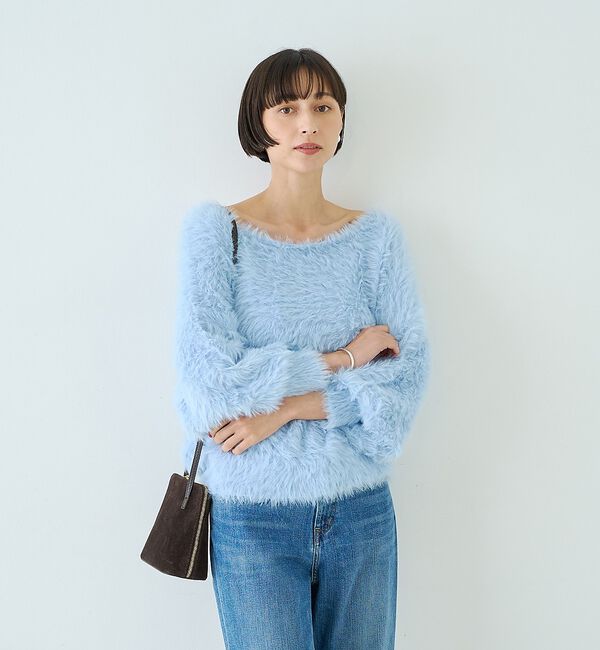 Rouge vif「【人気追加2026AW】3wayルーズラメニット/オフショルダー/ワンショルダー」|ニット・セーター|