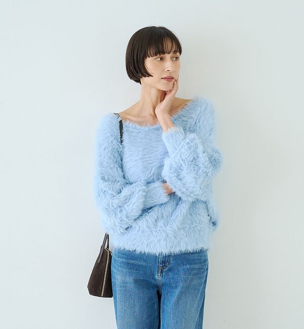 Rouge vif「【人気追加2026AW】3wayルーズラメニット/オフショルダー/ワンショルダー」|ニット・セーター|