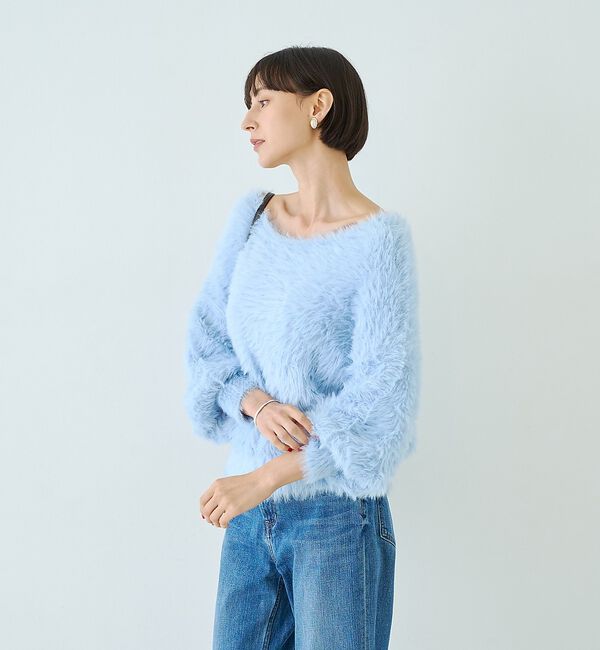 Rouge vif「【人気追加2026AW】3wayルーズラメニット/オフショルダー/ワンショルダー」|ニット・セーター|
