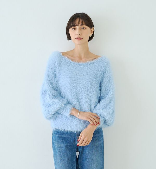 Rouge vif「【人気追加2026AW】3wayルーズラメニット/オフショルダー/ワンショルダー」|ニット・セーター|