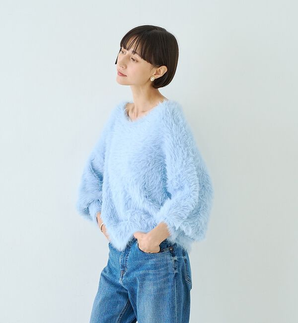 Rouge vif「【人気追加2026AW】3wayルーズラメニット/オフショルダー/ワンショルダー」|ニット・セーター|
