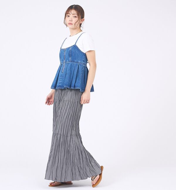 abahouse mavie「ウォッシュドデニムキャミ/レイヤード/バックリボン/春服/夏服」|キャミソール|