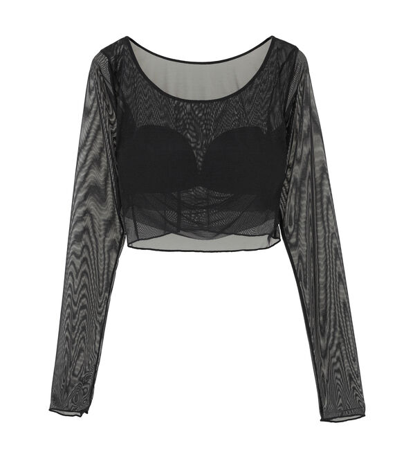 Liesse「【NICENICE MOMENT/ナイスナイスモーメント】MESH LAYERD SHELL」|Tシャツ・カットソー|ブラック