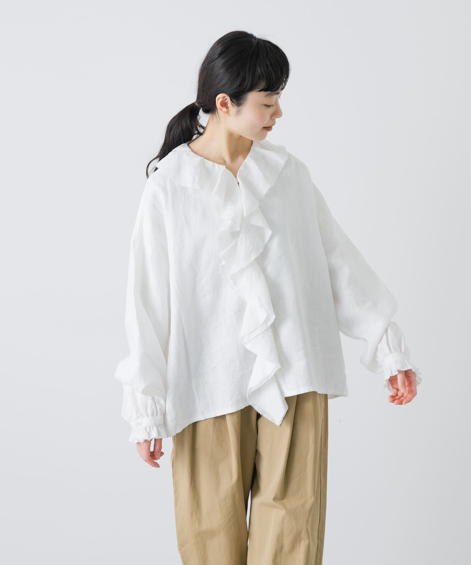 リネンフリルカラーシャツ（かぐれ）｜ルミネのファッション通販