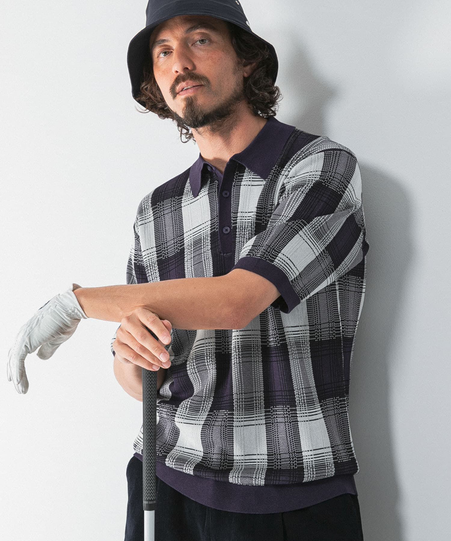 Sonny Label 「OOPS　チェックポロニット」|ニット・セーター|ホワイト系その他