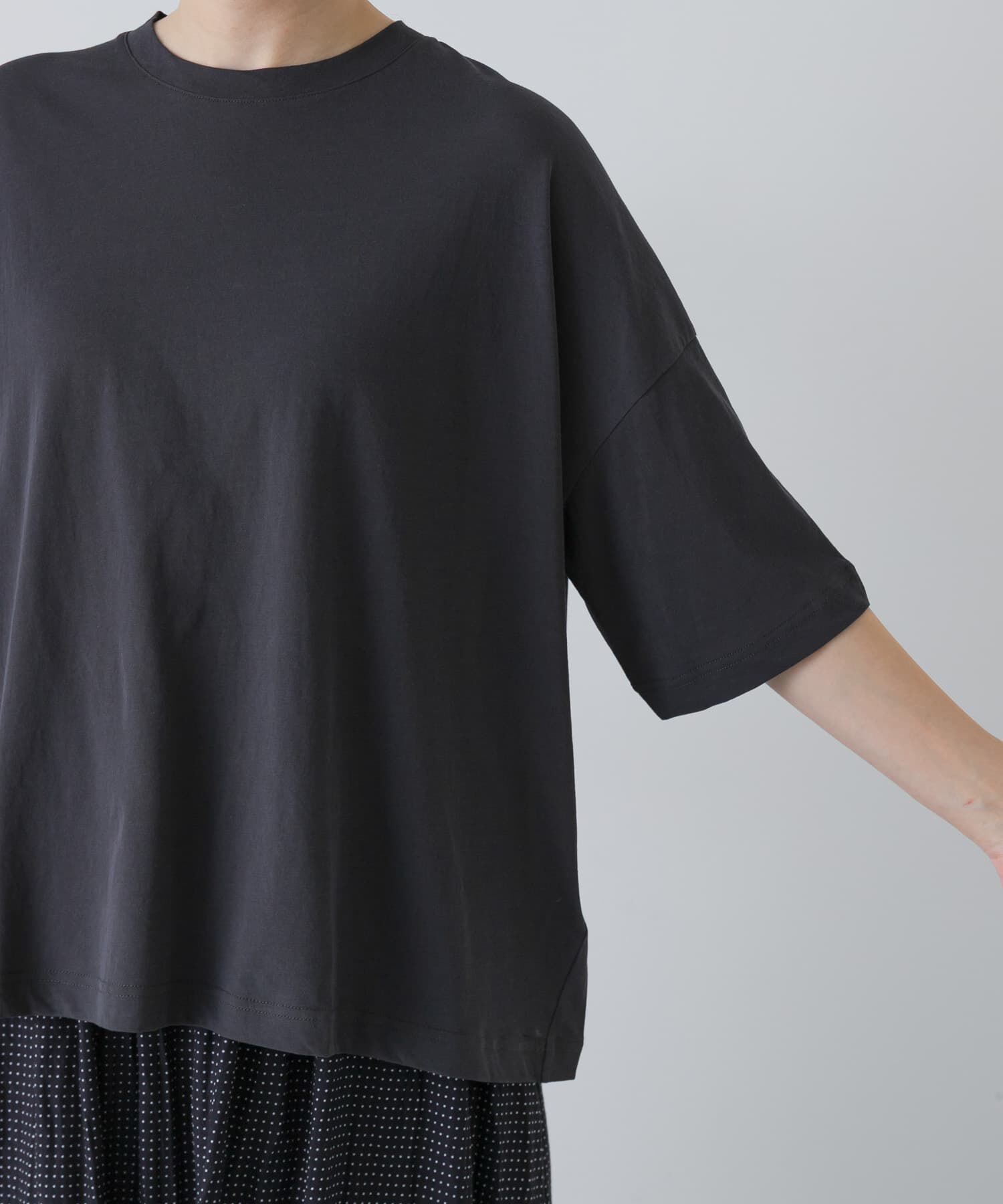 かぐれ「ハイツイストコットン半袖Tシャツ」|Tシャツ・カットソー|