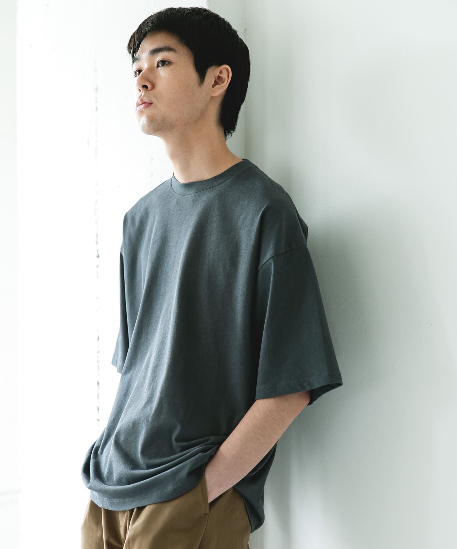 URBAN RESEARCH DOORS「ハイツイストクルーネック ショートスリーブTシャツ」|Tシャツ・カットソー|