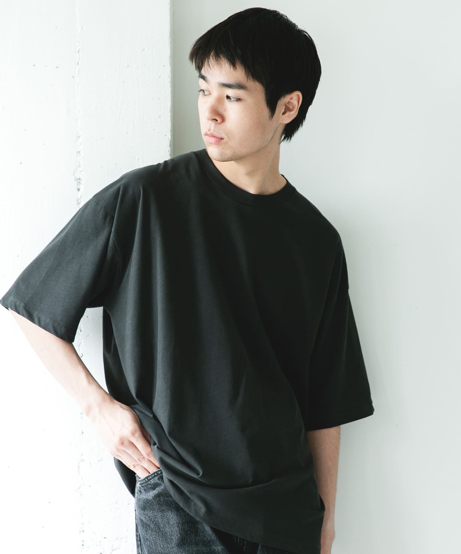 URBAN RESEARCH DOORS「ハイツイストクルーネック ショートスリーブTシャツ」|Tシャツ・カットソー|
