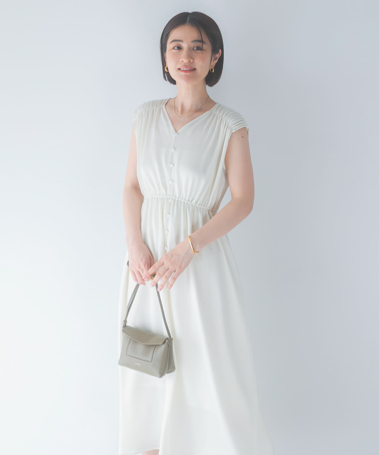 URBAN RESEARCH ROSSO「楊柳サテンウエストマークワンピース」|ワンピース|