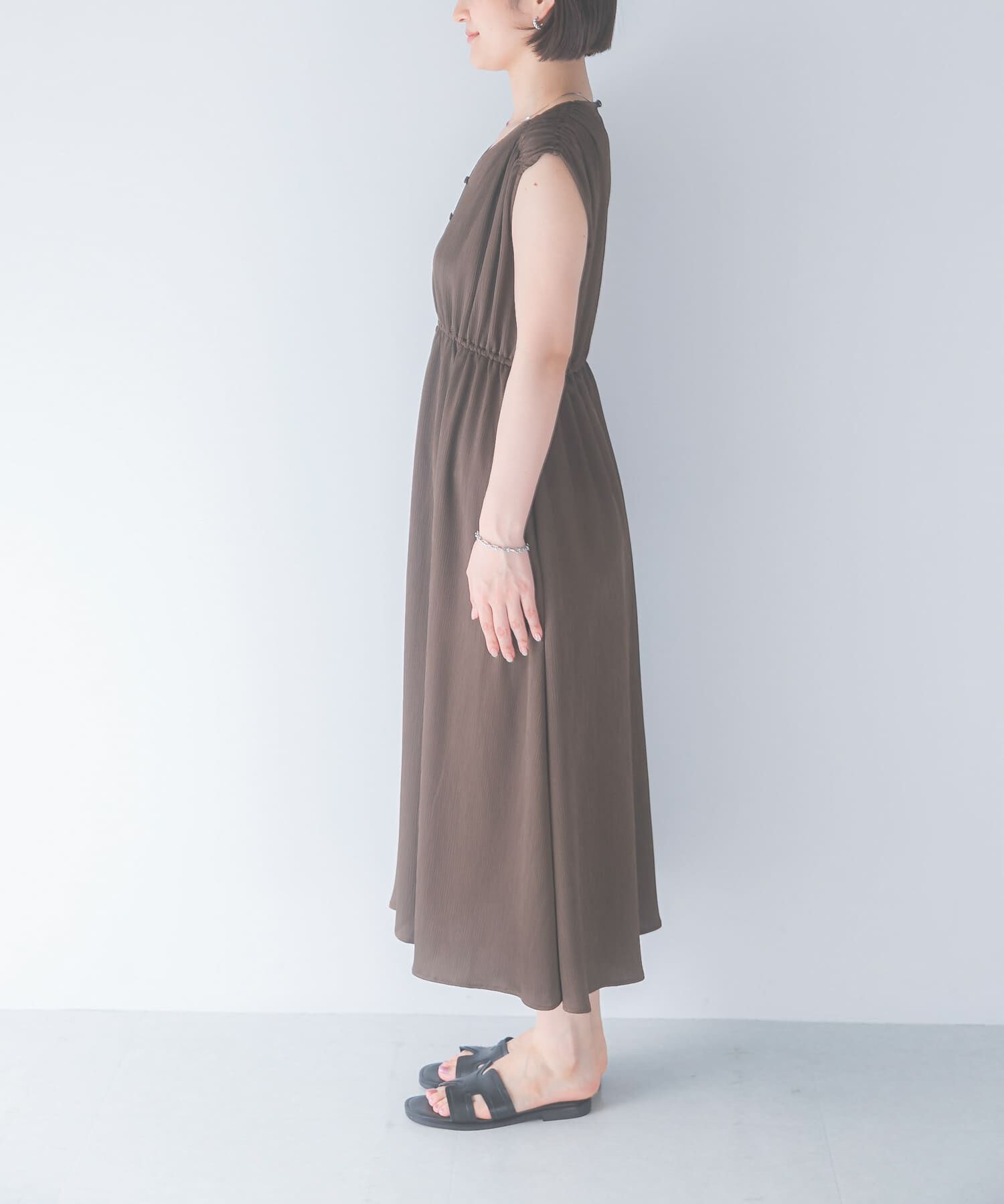 URBAN RESEARCH ROSSO「楊柳サテンウエストマークワンピース」|ワンピース|