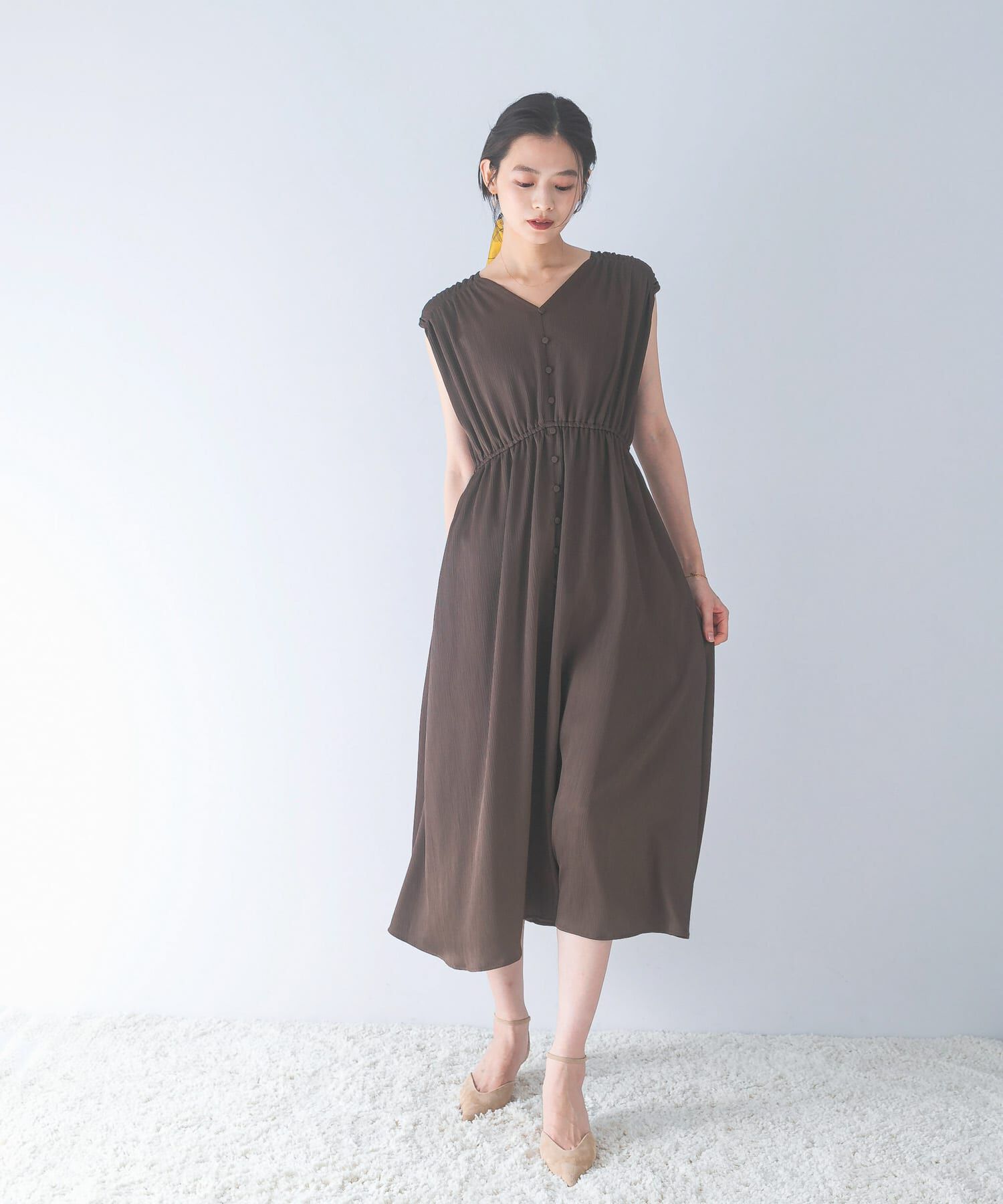 URBAN RESEARCH ROSSO「楊柳サテンウエストマークワンピース」|ワンピース|