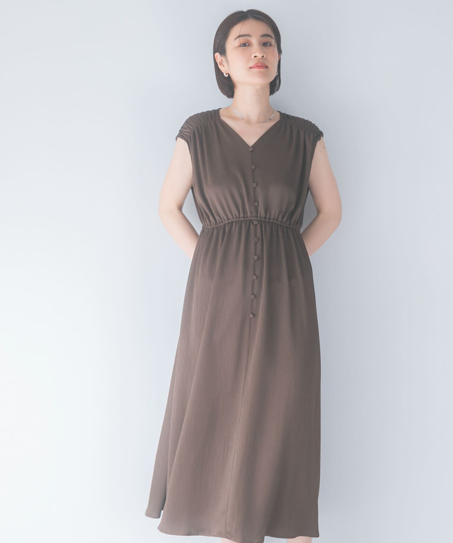 URBAN RESEARCH ROSSO「楊柳サテンウエストマークワンピース」|ワンピース|