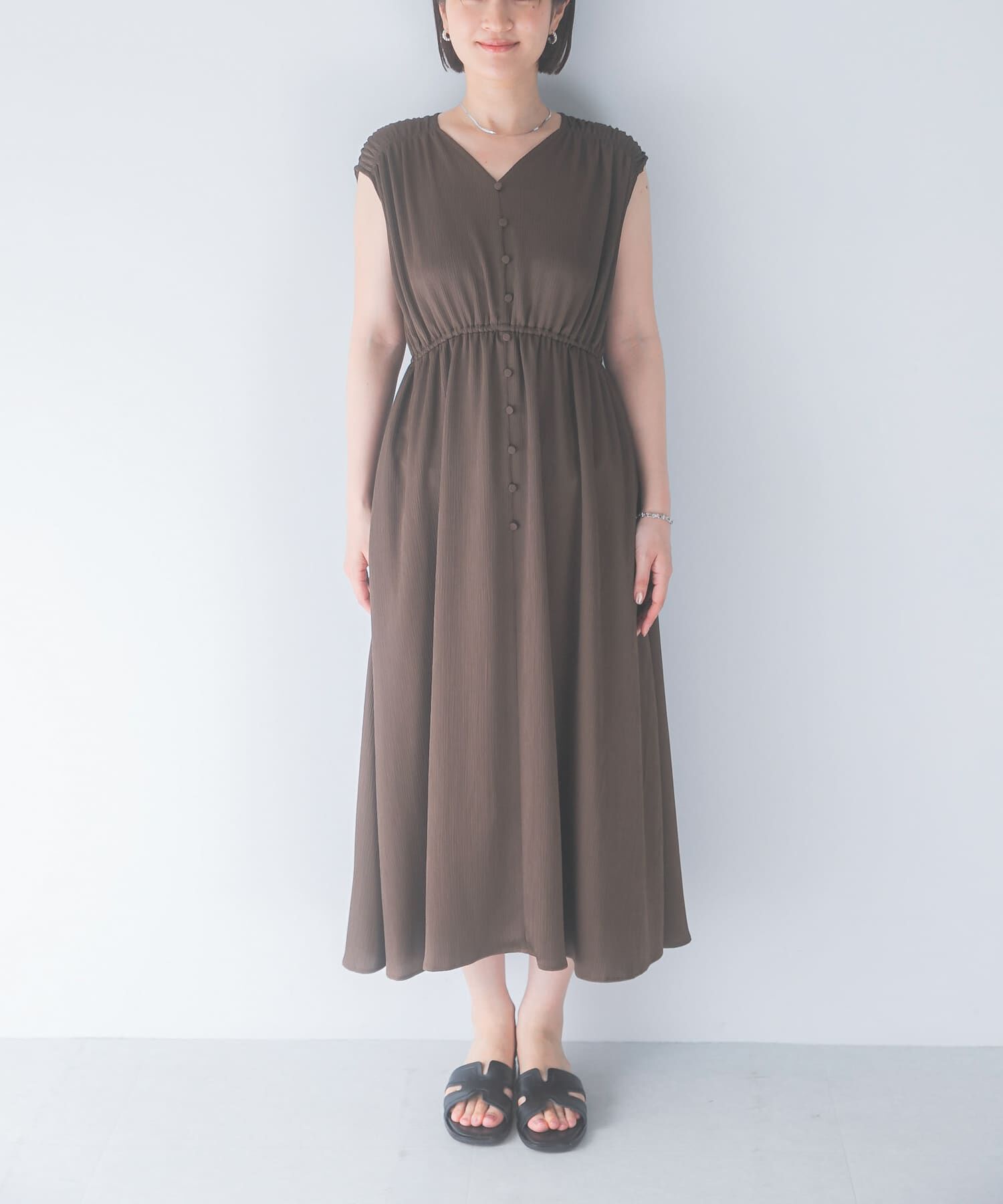 URBAN RESEARCH ROSSO「楊柳サテンウエストマークワンピース」|ワンピース|