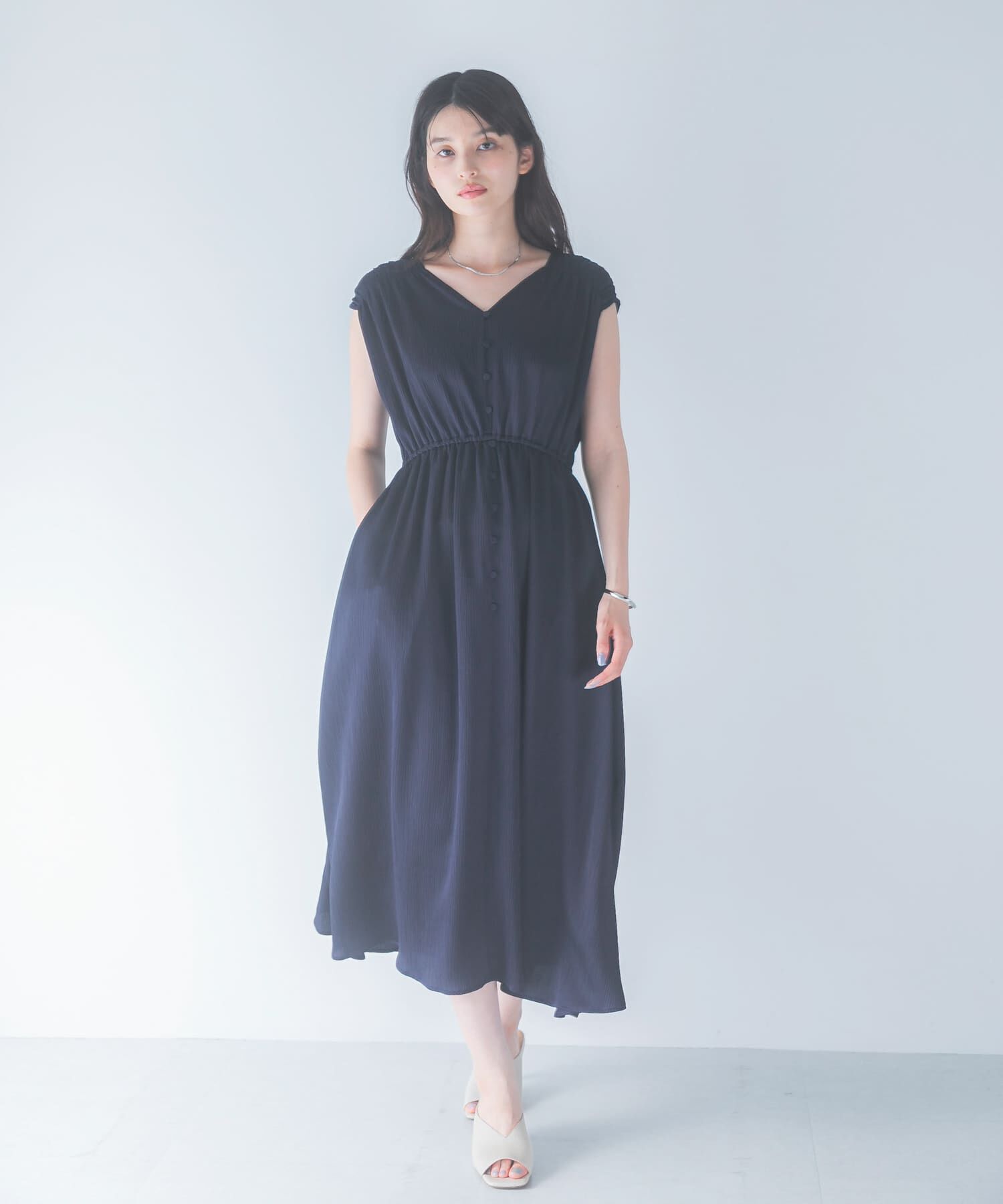 URBAN RESEARCH ROSSO「楊柳サテンウエストマークワンピース」|ワンピース|