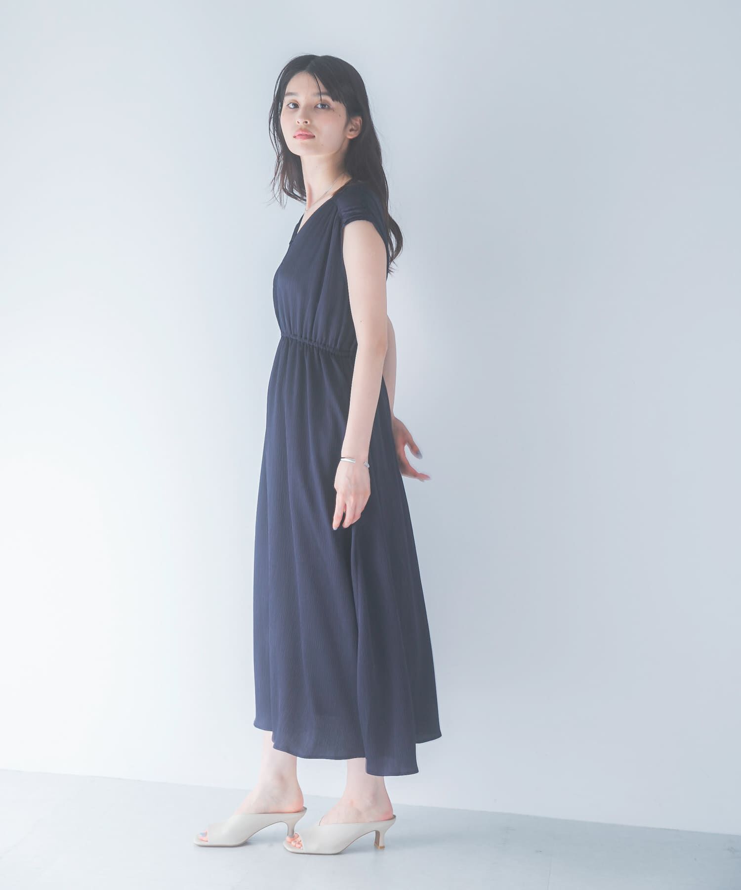 URBAN RESEARCH ROSSO「楊柳サテンウエストマークワンピース」|ワンピース|
