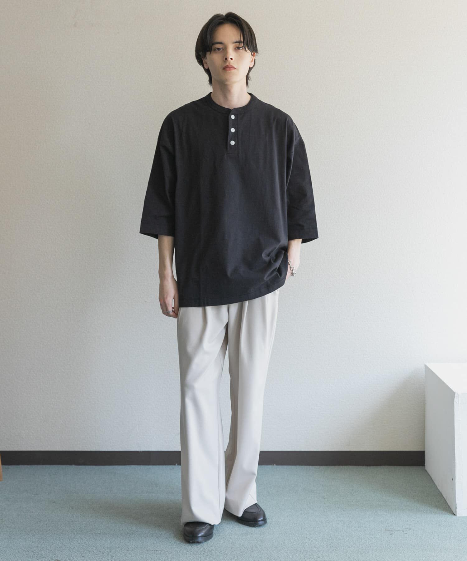 SENSE OF PLACE by URBAN RESEARCH「『別注』Healthknit&times;SENSE OF PLACE　ヘンリーネックTシャツ」|Tシャツ・カットソー|