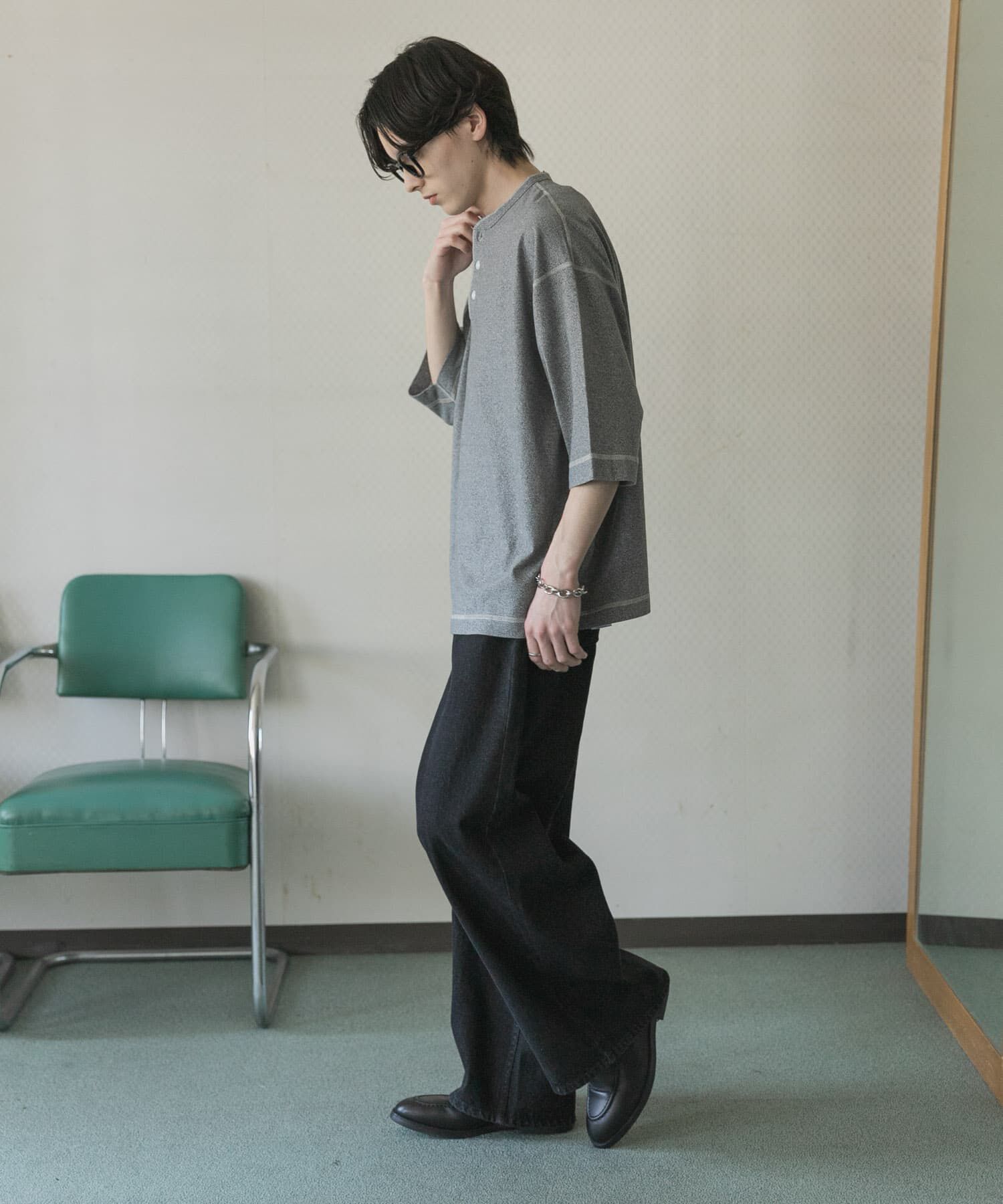 SENSE OF PLACE by URBAN RESEARCH「『別注』Healthknit&times;SENSE OF PLACE　ヘンリーネックTシャツ」|Tシャツ・カットソー|
